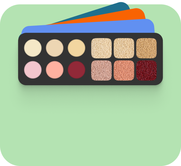 Color palette selector with curated bead color combinations