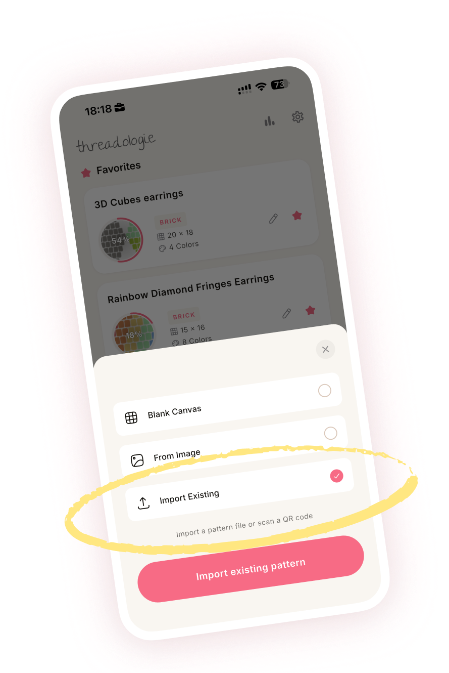 Phone showing import flow